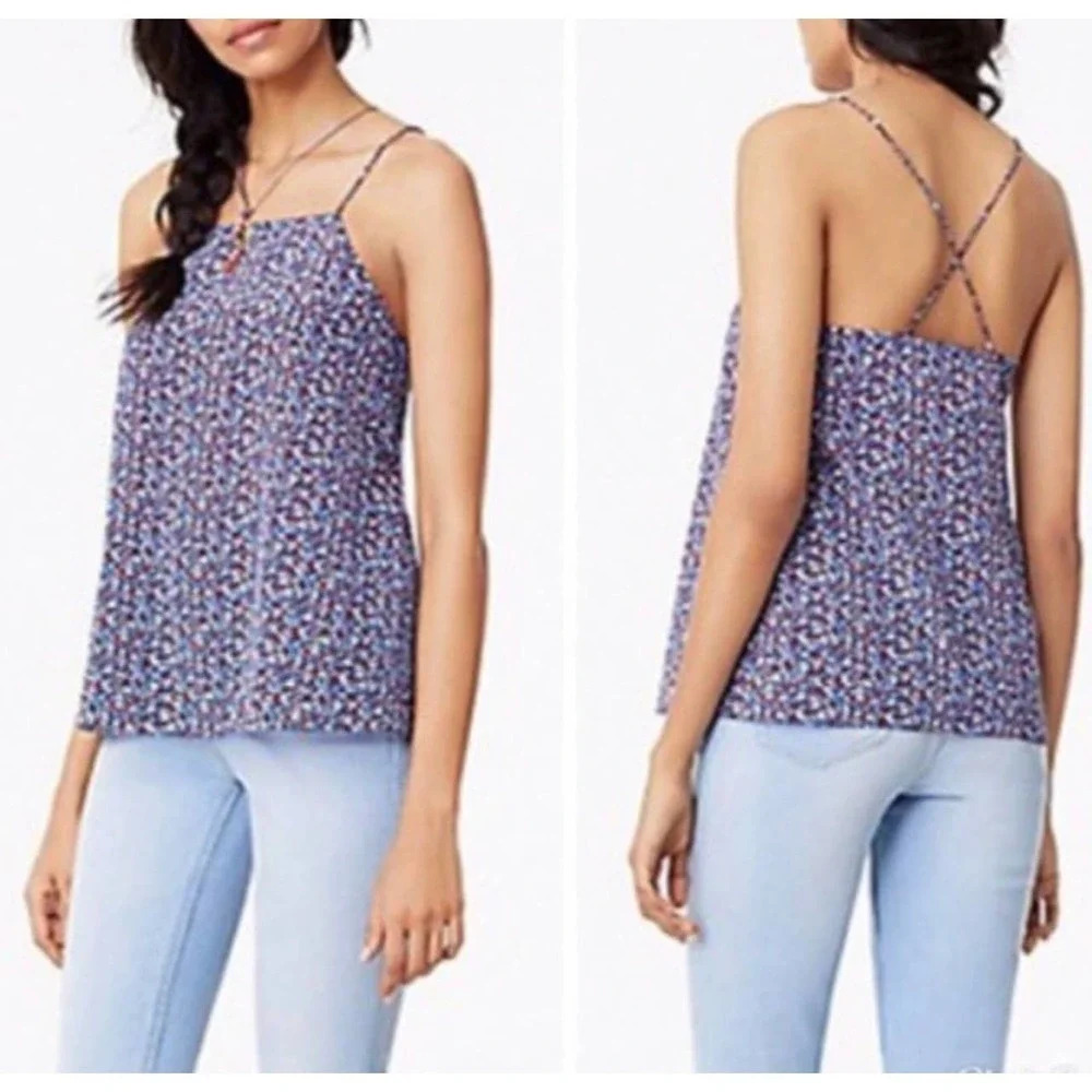 Tory Burch Coleen Blue Silk Printed Strappy Tank Top Women’s 2